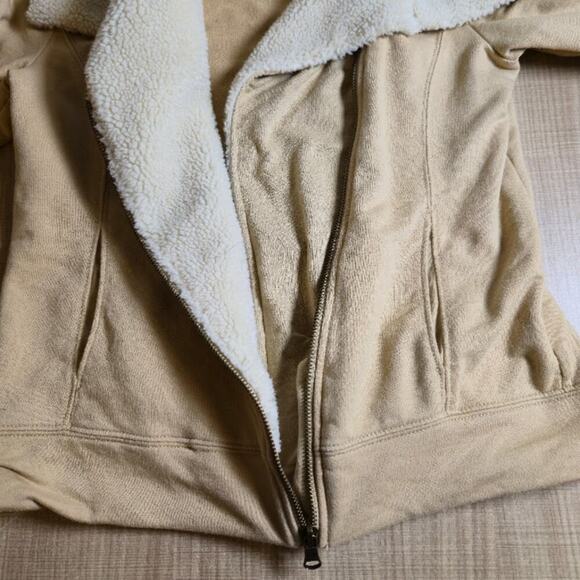 Lauren Ralph Lauren Sherpa Collared Jacket Size XS Tan Sweatshirt Zip Up Casual - Picture 4 of 7